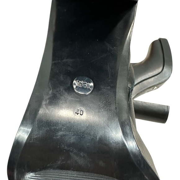 ZARA PLATFORM LEATHER HEELED ANKLE BOOTS - Picture 15 of 15